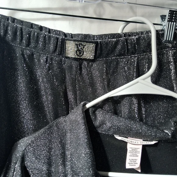 Victoria's Secret Black Sparkle Satin Pajama Set - Picture 3 of 10